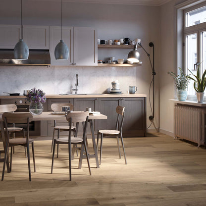 Recycled Leather Flooring Panels - Soft Grey French Oak