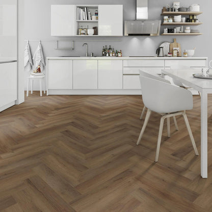 Lignum Core SPC Herringbone Flooring - Truffle Oak