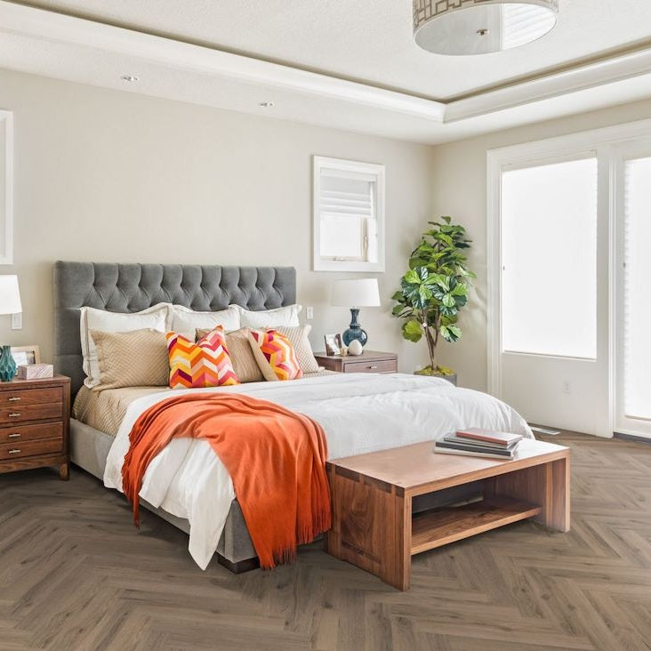 Lignum Core SPC Herringbone Flooring - Mocha Oak